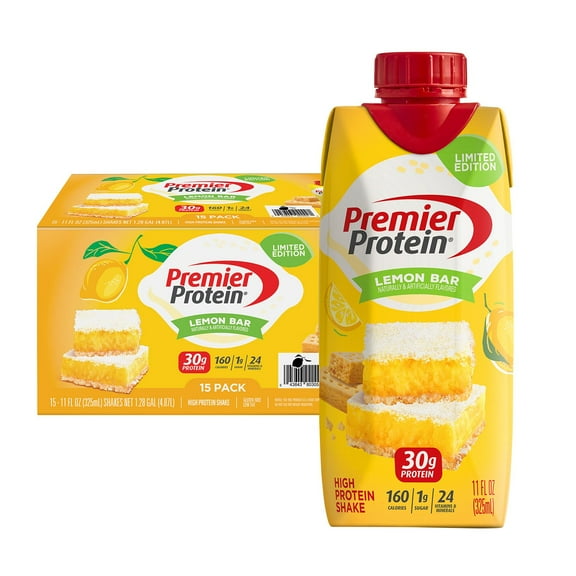 Premier Protein High Protein 30g Protein Shake, Lemon Bar, 11 fl. oz., 15 pk.