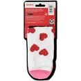 thumbnail image 4 of Airplus 2024 Valentine's Day Women's Aloe Infused Spa Crew Sock Cheetah White with Pink Hearts, 5-10, 4 of 4
