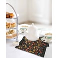 thumbnail image 4 of Boho Black Flowers Kitchen Dish Towels for Drying Dishes Set of 3, Spring Abstract Watercolor Floral Leaf Waffle Weave Microfiber Hand Tea Bathroom Towels Quick Dry & Absorbent Towel 12x12, 4 of 7
