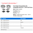 thumbnail image 2 of Front Brake Pad and Rotor Kit - Compatible with 2012 - 2018 Ford Focus 2013 2014 2015 2016 2017, 2 of 2