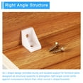 thumbnail image 5 of 50Pack 90 Degree Plastic Corner Braces with Cover Cap, 17.5x20x20mm Angle Brackets with Screws (Brown), 5 of 6