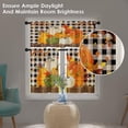 thumbnail image 6 of Colorful Autumn Leaves Kitchen Curtains with Valance and Tier Sets 36 Inch, 3 Pieces Tree Pumpkin Checker Rod Pocket Drapes Window Treatment Curtains for Kitchen Over Sink Dining Room Decor, 6 of 6
