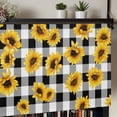 thumbnail image 5 of Sunflowers Blossom Rod Pocket Curtain Valance, Spring Summer Garden Flowers Check Farmhouse Window Valance for Living Room, Bedroom, Kitchen 42"W x 12"L, 5 of 9