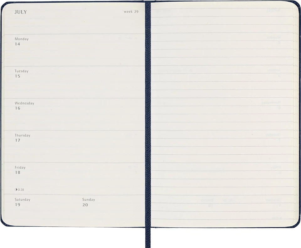Sapphire Blue 2025 Moleskine Weekly Planner Notebook With Customizable Stickers