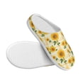 thumbnail image 3 of Wukai Yellow White Plaid Sunflower Print Women's Indoor Bedroom Slipper Slip On Shoes, Unisex House Shoes with Anti-Skid Sole for Men, Gift for Women Men-8, 3 of 7