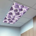 thumbnail image 2 of 3 Pack Purple Moroccan Fluorescent Light Covers for Ceiling Lights Abstract Gradient Gold Purple Geometric Magnetic Ceiling Light Covers Overhead Light Filters for Office Classroom Home, 2 of 9
