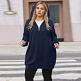 thumbnail image 5 of Moxiu Women Plus Size Zip Up Hoodies Jackets Fall Long Sleeve Tunic Sweatshirt Long Fleece Hoodie Jacket Outwear with Pockets 2025 Navy,XXL, 5 of 9