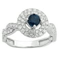 thumbnail image 4 of Dazzlingrock Collection 1.15 Carat (ctw) 14K Blue & White Diamond Ladies Swirl Bridal Halo Engagement Ring, White Gold, Size 9, 4 of 8