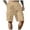 Khaki, variant on Mens Shorts Casual Linen Solid Color Drawstring Travel Golf Camping Shorts Summer Beach Cargo Shorts With Multi Pockets,Black,XXXL
