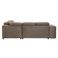 thumbnail image 4 of Kavi Fabric Sleeper Sectional Sofa w/2 Pullout Stools - Brown, 4 of 7