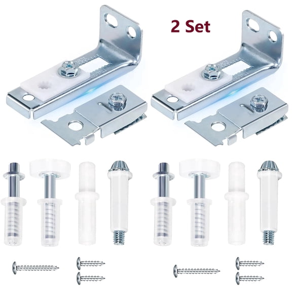 Bifold Door Hardware Repair Kit, Bifold Sliding Closet Doors Replacement Parts Include Top & Bottom Bracket, 3/8" Pivot, 7/8" Guides Wheel, for Folding Pocket Door Accordion - 2 Pcs