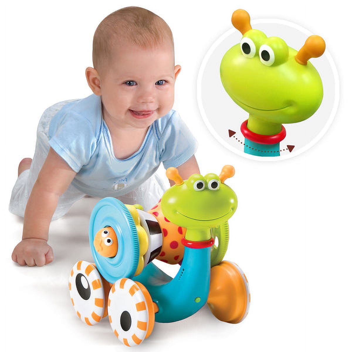 Yookidoo Musical Crawl N' Go Snail Toy with Stacker for Infant Crawling and Walking Development