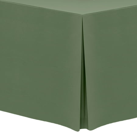 

Ultimate Textile (5 Pack) 4 ft. Fitted Polyester Tablecloth - for 24 x 48-Inch Banquet and Folding Rectangular Tables Army Green