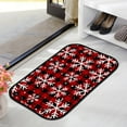 thumbnail image 3 of Floor Door Mats Bath Rugs Snowflakes Buffalo Red Bathroom Carpet Non-Slip Absorbent for Entryway Indoor 31x20in Carpet Runner, 3 of 7
