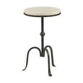 thumbnail image 3 of Pemberly Row 11.75" Round Metal and Marble Accent Table in Black, 3 of 6