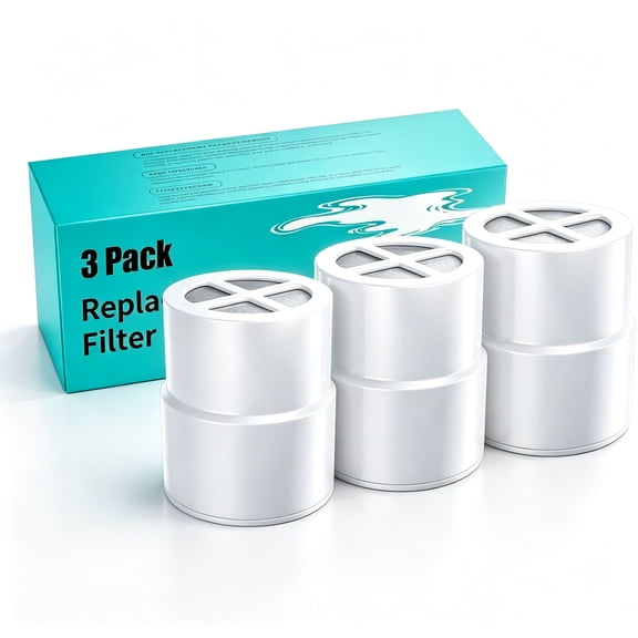 3-Pack Replacement Filter for JOLIE Shower Head, Compatible with JOLIE Shower Filter Cartridge, Reduces Chlorine, Heavy Metals & Impurities, Softens Skin & Hair