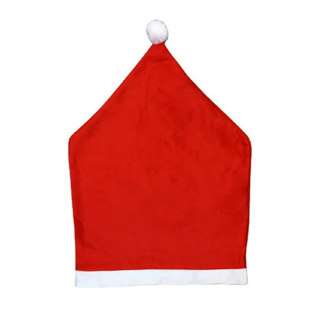 Moins de 5 Housses de Canapé de Noël, Housses de Chaise avec Chapeau de Père Noël, Housses de Dossier de Chaise Rouges pour Salle à Manger, Décorations de Noël
