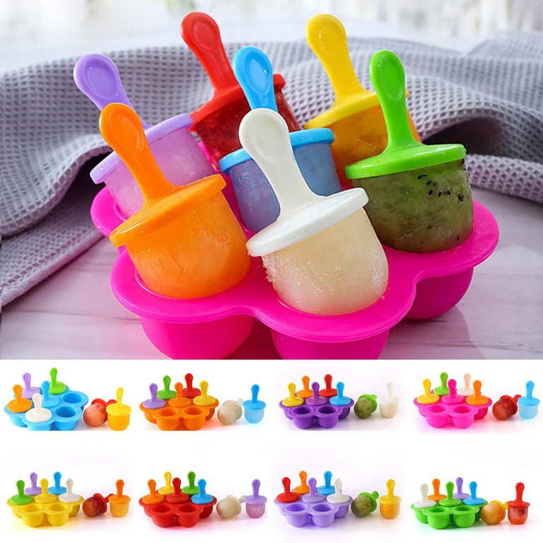 Cheer.US Popsicle Molds Ice Pop Makers Ice Pop Molds Ice Bar Maker Plastic  Popsicle Mold Ice Pop Maker with 7 Cavities, Kids Ice Cream Tray Holder  Lolly Pops, Kitchen Supply-6.30'' 