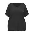 thumbnail image 4 of BSDJILFG 50% ,Plus Size Tops for Women Casual Short Sleeve Button V Neck Basic T Shirt Loose Sleep Pajama Lounge Tops S-5XL, 4 of 7