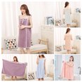 thumbnail image 2 of Primegos Women Bath Towel Button Closure Spa Bath Towel Wrap Soft Quick Drying Shower Bathrobe for Home Bathroom, 2 of 8