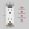 thumbnail image 2 of (20 Packs) 15 Amp Decorator Receptacle Duplex Wall Outlet,15A/125V/1875W, 2 Pole 3 Wire, UL Listed, Tamper Resistant , Self Grounding Outlet , For Residential And Commercial Use, 2 of 7