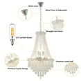 thumbnail image 6 of Modern Luxurious Crystal Empire Chandelier, 9-Light Raindrop Pendant Ceiling Light Fixture for Hallway Foyer Dining Room Living Room D19.68'' x H34.64'' Gold/Silver, 6 of 9