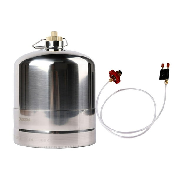 Cilindro de gas inflable de acero inoxidable para estufa de gas, cocina al aire libre, pesca. 3L
