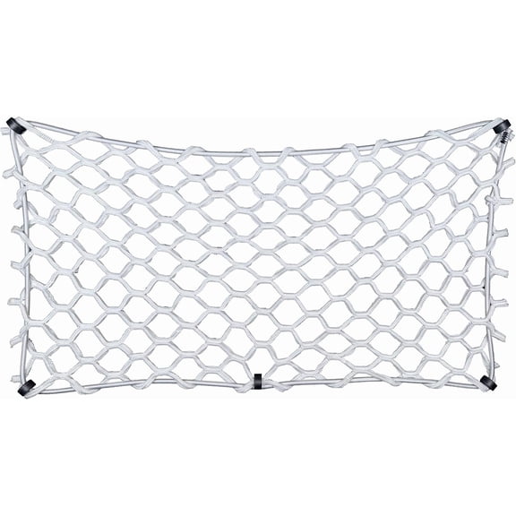 Barrier Stretch Cargo Net Pocket for Auto, RV, or Home Organization and Storage (8" x 24") (White)