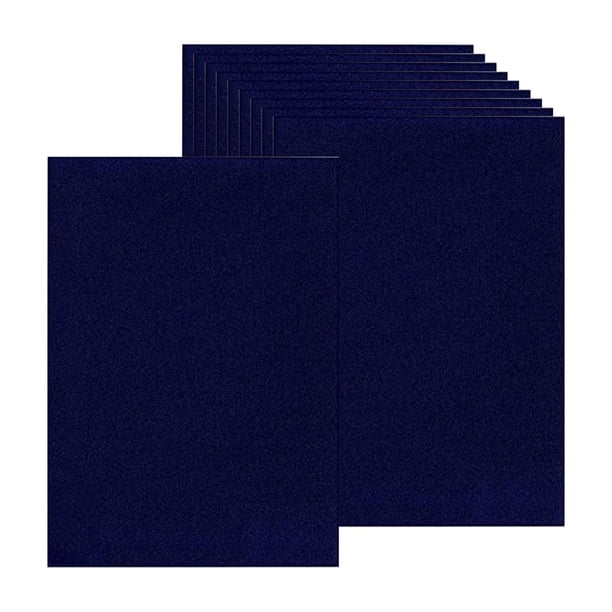 10 hojas adhesivas de terciopelo suave con reverso adhesivo, tamaño A4, para manualidades Azul oscuro