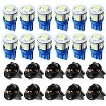 cciyu 10Pack T10 5-5050-SMD 194 168 161 2825 Instrument Panel Dash Light Bulb w/Twist Lock Socket (ioce blue)