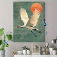 thumbnail image 4 of UXIEQU 12x16 Inch 2D Flat Sage Green Japanese Cranes Wall Art Minimalist Japandi Pastel Living Room Decor, 4 of 8