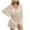 Beige, variant on fatyb Women's Long Sleeve Crochet Coverup Hollow out Beach Cover up V Neck Bikini Beach Dress Swimwear