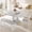 White, variant on Virans 5-Piece Round Room Dining Table Set for 4-6,59" Extendable Kitchen Table with 2 Ergonomic Chairs & 2 Benches,Oval Modern Dining Set with MDF Board for Small Space,Black