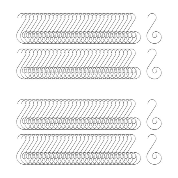 120 ganchos para adornos navideños, decoración navideña, ganchos para calcetines navideños para ventanas, interiores y exteriores, colgadores para Plata