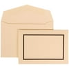 JAM Paper Wedding Invitation Set, Small, Black Border Set, Ivory Card with Ivory Envelope, 100/pack
