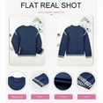 thumbnail image 6 of Sweaters for Women Solid Crewneck Loose Fit Long Sleeve Contrast Cable Knit Pullover Sweater Jumper Tops Navy Blue M, 6 of 7