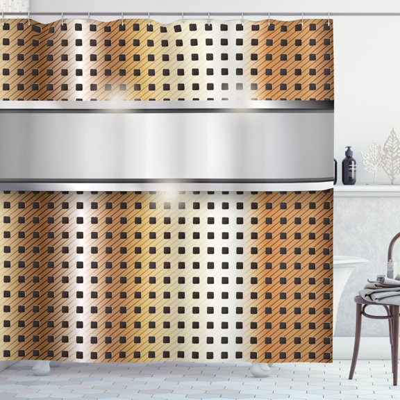 Ambesonne Modern Shower Curtain, High Tech Theme Image, 69"Wx70"L, Grey Yellow Pale Orange