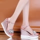 thumbnail image 4 of Amzcrzy Zapatos de mujer,Zapatos de mujer,Zapatillas de mujer, Sandalias de cuña con plataforma y punta abierta para mujer, cómodas, informales, con diamantes de imitación Sandalias Mujer Zapatillas, 4 of 5
