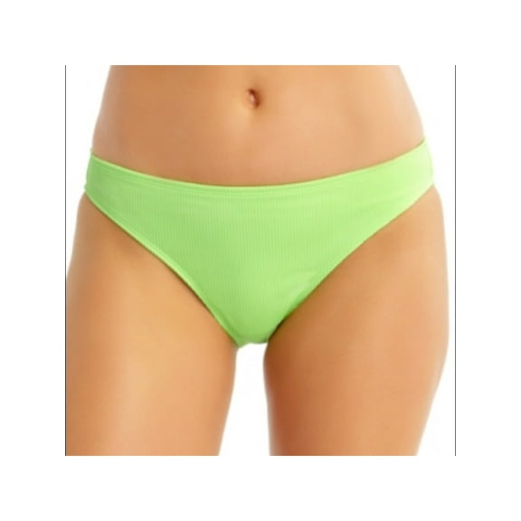 CALIFORNIA WAVES Women's Green Stretch Lined Bikini Moderate Coverage Ribbed Hipster Swimsuit Bottom XL