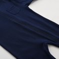 thumbnail image 4 of LIIPEE Boys Baby Bodysuits Fall And Winter Long Sleeve Zipper Romper Soft Solid Color Crew-Neck Jumpsuit For Toddler Comfortable Warm Onesie,Dark Blue,9-12 Months, 4 of 9
