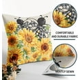 thumbnail image 5 of Sunflower Bee Pillow Covers 20x20 Set of 2 Spring Summer Yellow Floral Decorative Throw Pillows Outdoor Farmhouse Pillowcases Linen Cushion Case Decor for Home Sofa Couch Bed, 5 of 6