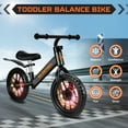thumbnail image 2 of WLRETMCI Kid Balance Bike, 12'' Toddlers Training Bicycle for 2-5 Years Old Boys Girls, Lightweight with Lighting up Wheels, Black, 2 of 8