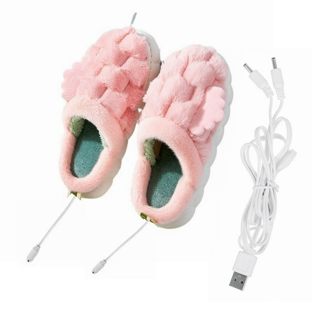 USB Heated Slippers Heated Feet Warmer Winter Office Heating Shoes Warm Indoor Comfy Slippers