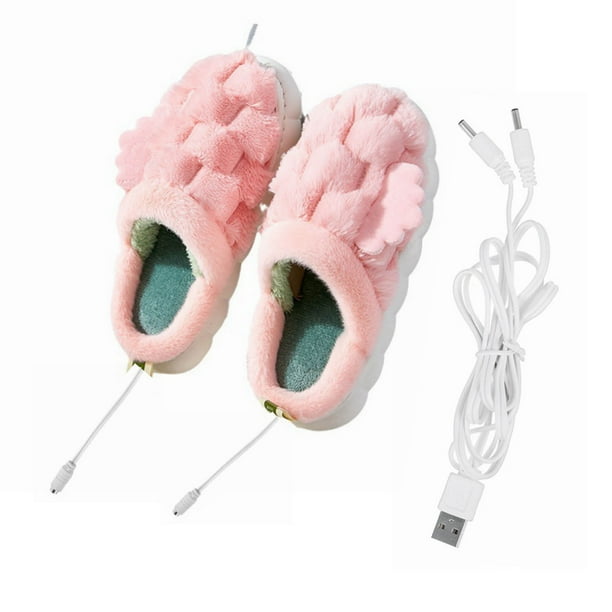 Usb a Cable Usb Zapatillas Calentadas, Pies Cálidos, Zapatillas de Calefacción de Oficina de Invierno Cálidos, Zapatillas de Confort de Interior Cálidos Zapatillas de Oficina de Invierno