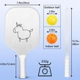thumbnail image 3 of Pickleball Paddles Set Of 1, Fiberglass Surface, Cute Animals & Graffiti Print, 1 Paddle, 2 Balls & Bag, 3 of 5