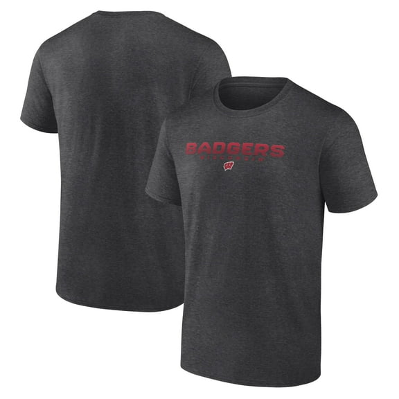 Men's Charcoal Wisconsin Badgers Battle Scars T-Shirt