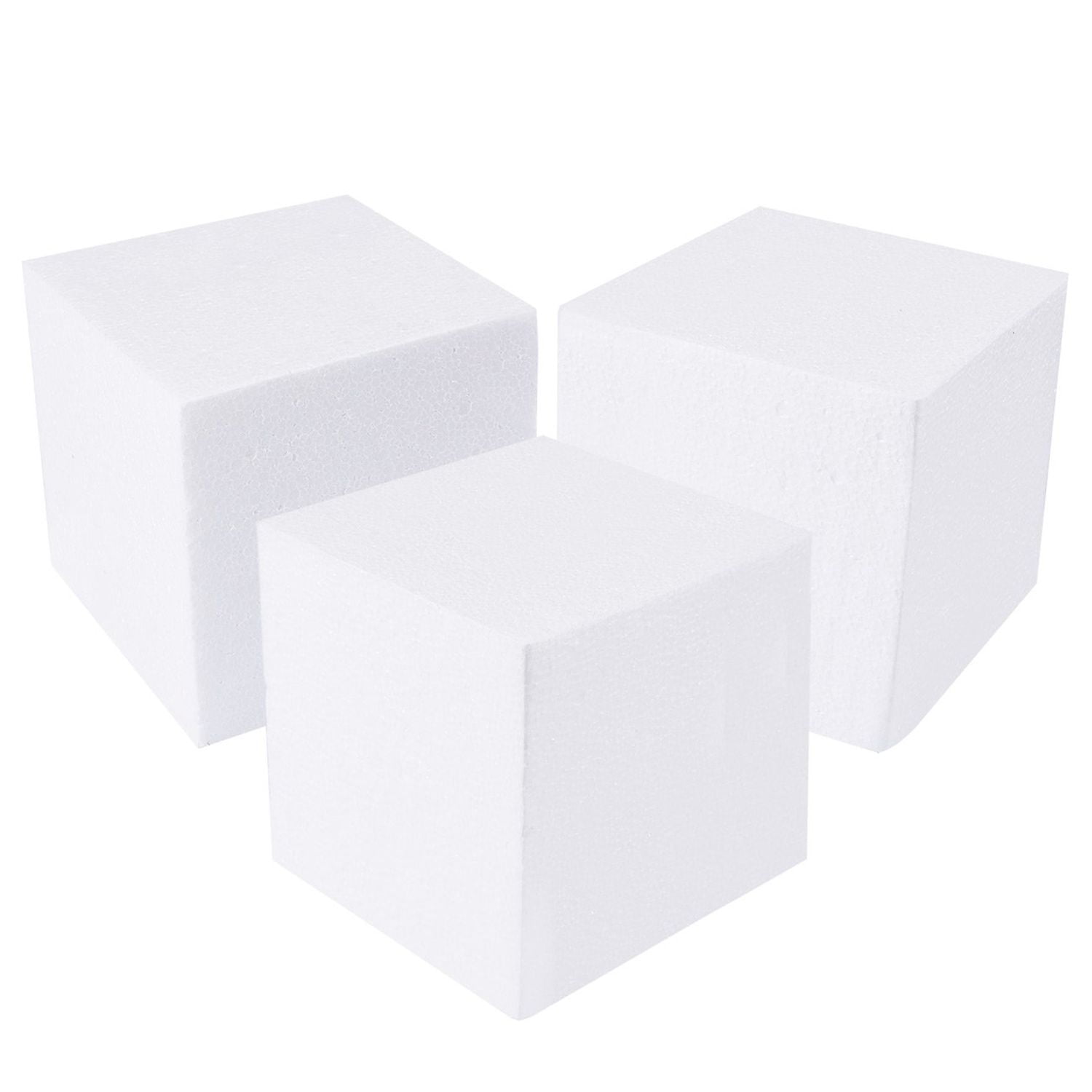 DIY Arts and Crafts Craft Foam Cube White Modeling 6 x 6 x 6 inches 4-Pack Square Polystyrene Foam Block Foam Brick for Sculpture