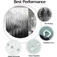 thumbnail image 5 of Black and White Misty Forest Shower Curtain Set Grey Gray Ombre Waterproof Fabric Shower Curtains Nature Tree Mountain Decorative Bathroom Bath Curtain Without Hook (Black, 36 × 72), 5 of 5