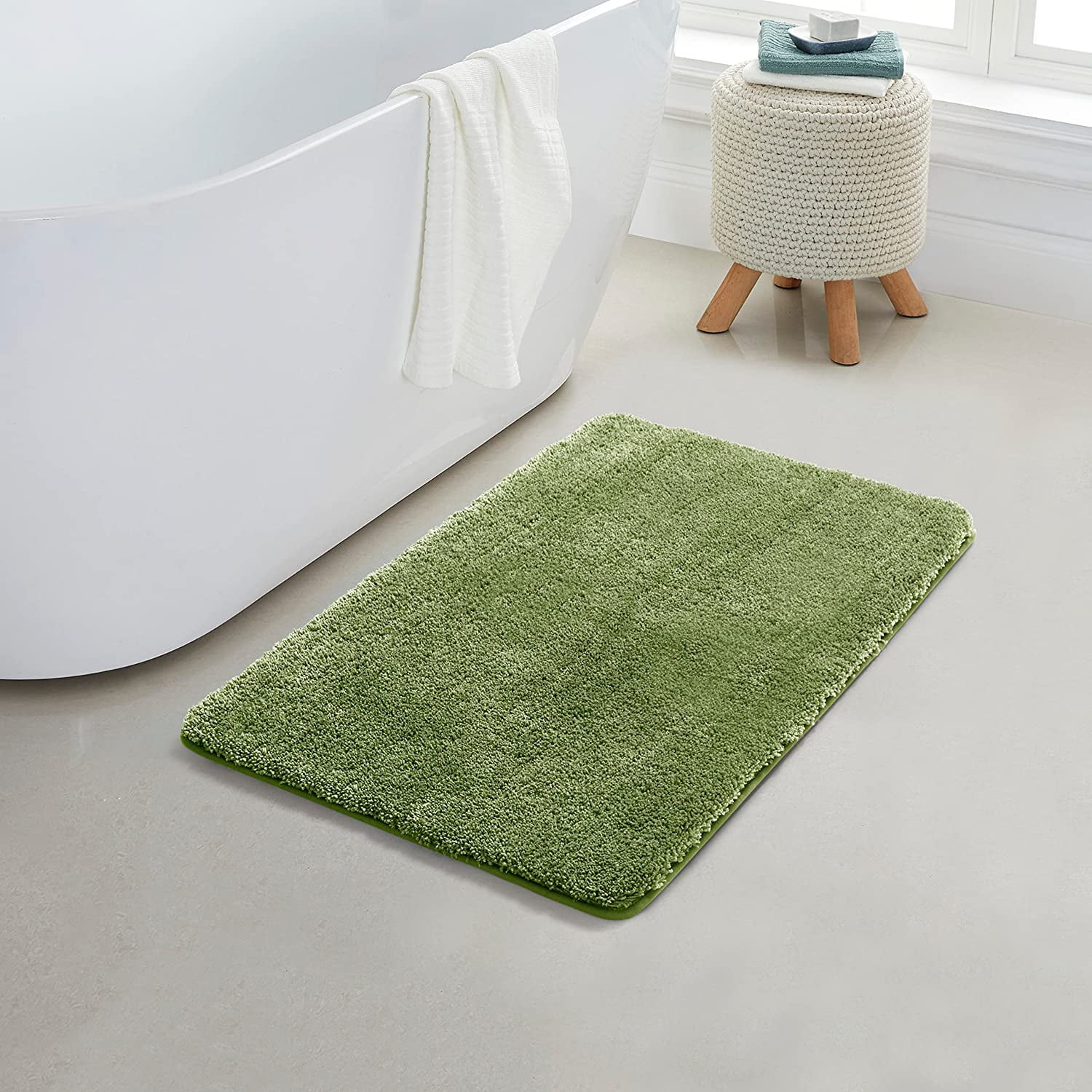 Yafa Home Fashion 1 Piece Solid Microfiber Soft Bathroom Rug , NonSlip