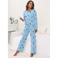 thumbnail image 5 of MINTREUS Women's Pajama Set Long Sleeve Sleepwear Ladies Soft Pjs Lounge Sets, 5 of 6